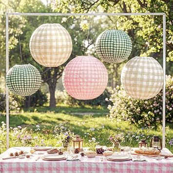 xo, Fetti Paper Camp Lantern Set | Pink, Green, Camp, Bachelorette, Birthday, Outdoor Party, Glamping Decor