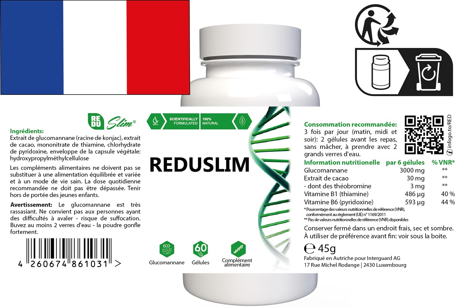 Reduslim - 120 capsule (2 x 60 capsule), confezione da 2 pezzi