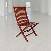 WOODY Furniture™ Sheesham Wood Folding Comfort Chair for Living Room Bedroom Hall Home Wooden Furniture for Balcony Garden Indoor Outdoor (Natural Finish) (Brown)
