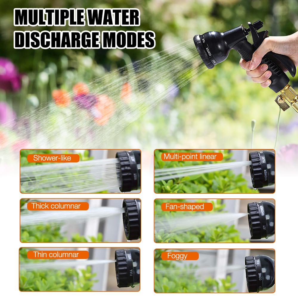 Manguera Extensible 50FT/15M, TGKYK Mangeras Jardineria Flexible con 6 Boquillas de Rociado de Función, Manguera de Jardin, Mangueras Extensibles Jardin para Riego de Jardín, Lavado de Coches