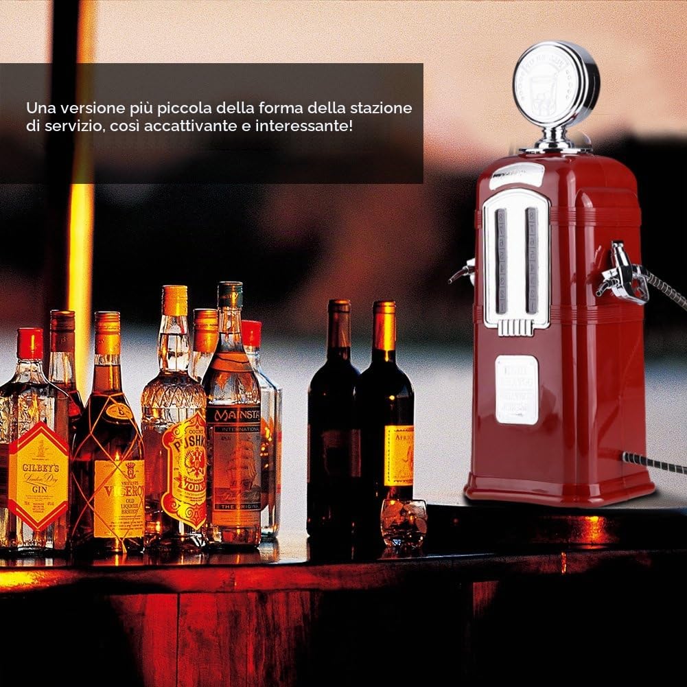 Distributore di birra con due pompe, 1000 c c Distributore di liquore per distributori di vino Accessori per bar usati in bar, alberghi, sale da tè, KTV, famiglia(rosso)