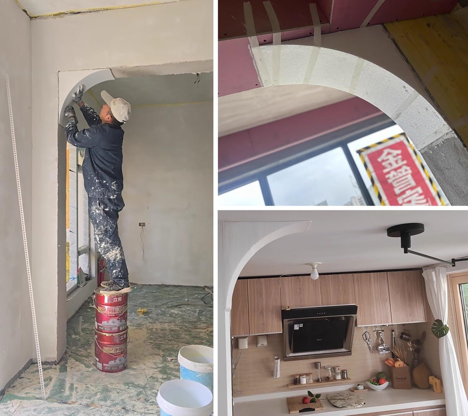 Set Di 2 Angoli Ad Arco In Schiuma EPS,Cornice XPS Bianca,Mensole Ad Arco A Quarto Di Cerchio Per Porte E Corridoi,Per Arredamento Domestico Stile Francese(24x31x31cm/9.4x12.2x12.2")