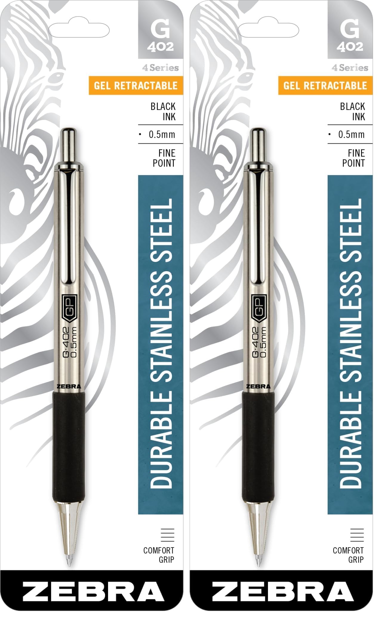 Amazon.com: Zebra Pen G-402 Retractable Gel Pen, Stainless Steel