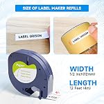 10PK Compatible with DYMO LetraTag Label Tape 91330(10697) Black on White 12mm Paper Labels Cassette Refill Compatible for DYMO LT-100H, LT-100T, LT-110T, QX 50 Label Maker,(1/2" x 13')