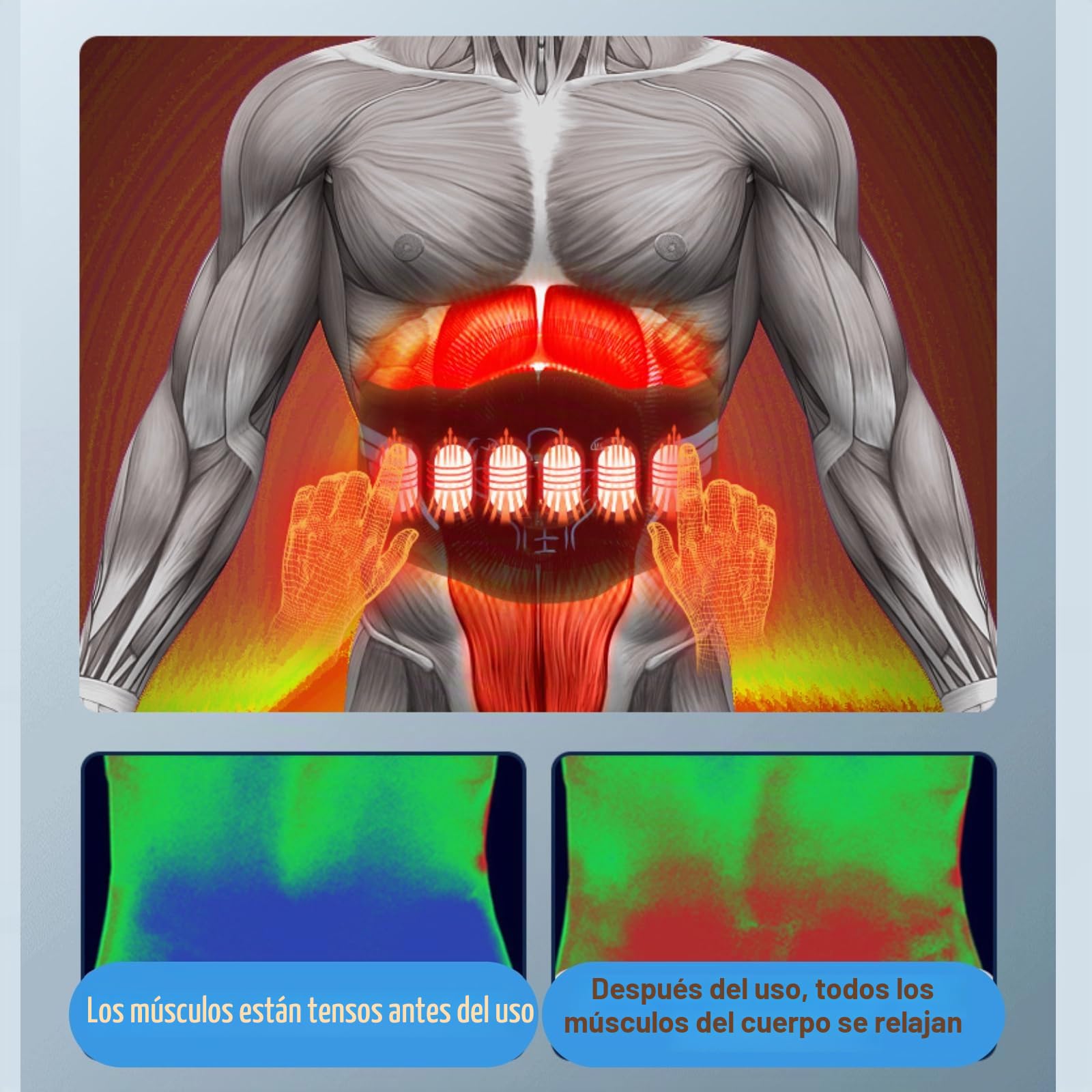 Estimulador Muscular EMS, Cinturón Abdominal con 10 Modos y 30 Niveles, Carga USB y Temporizador, Equipo de Fitness Portátil para Casa y Oficina, para Entrenamiento de Abdomen, Brazos y Adelgazamiento