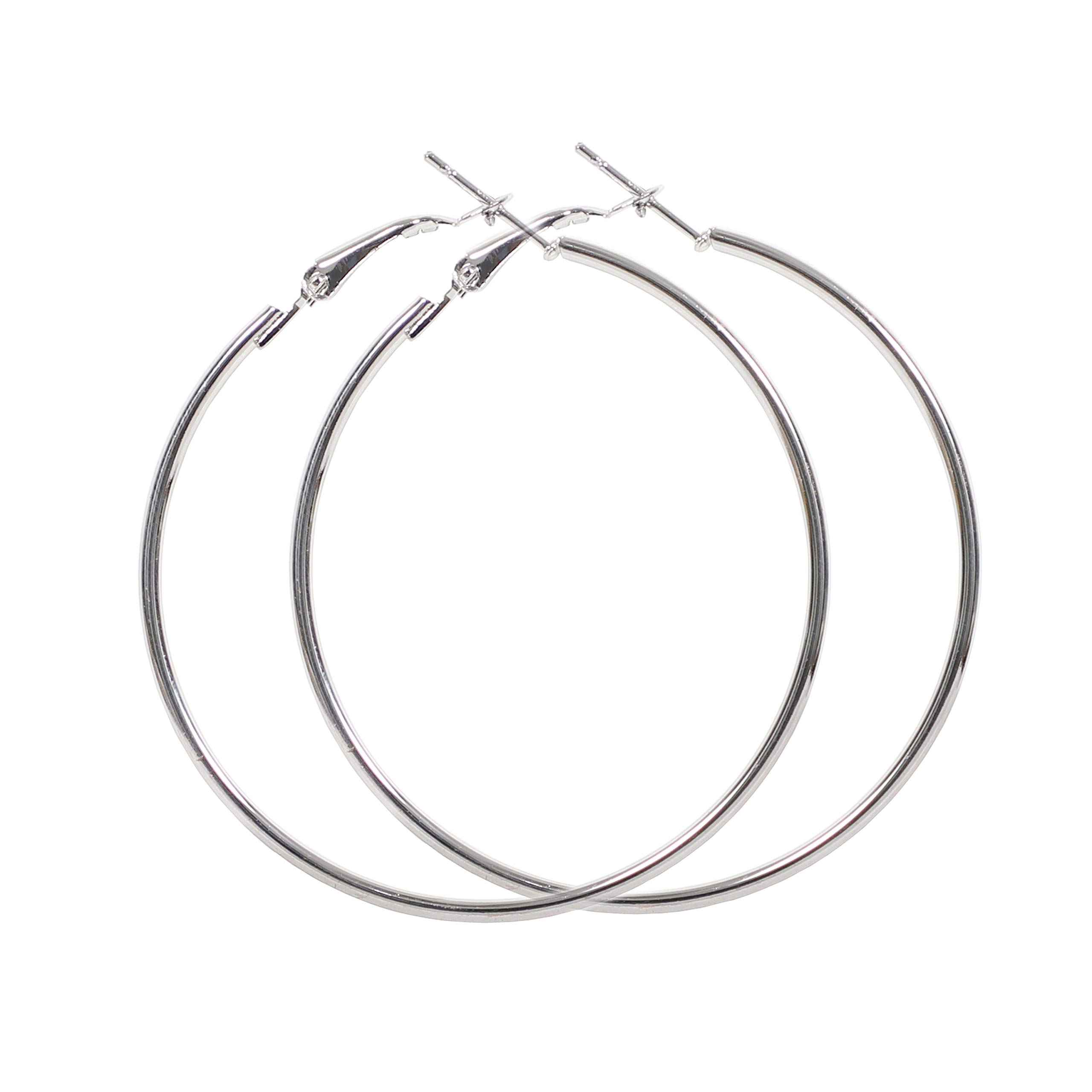 Tiwwap Fashion Silver-Plated Big Circular Hoop Earrings for Girls and Women (B07JYT4ZJ1) Amazon Price History, Amazon Price Tracker