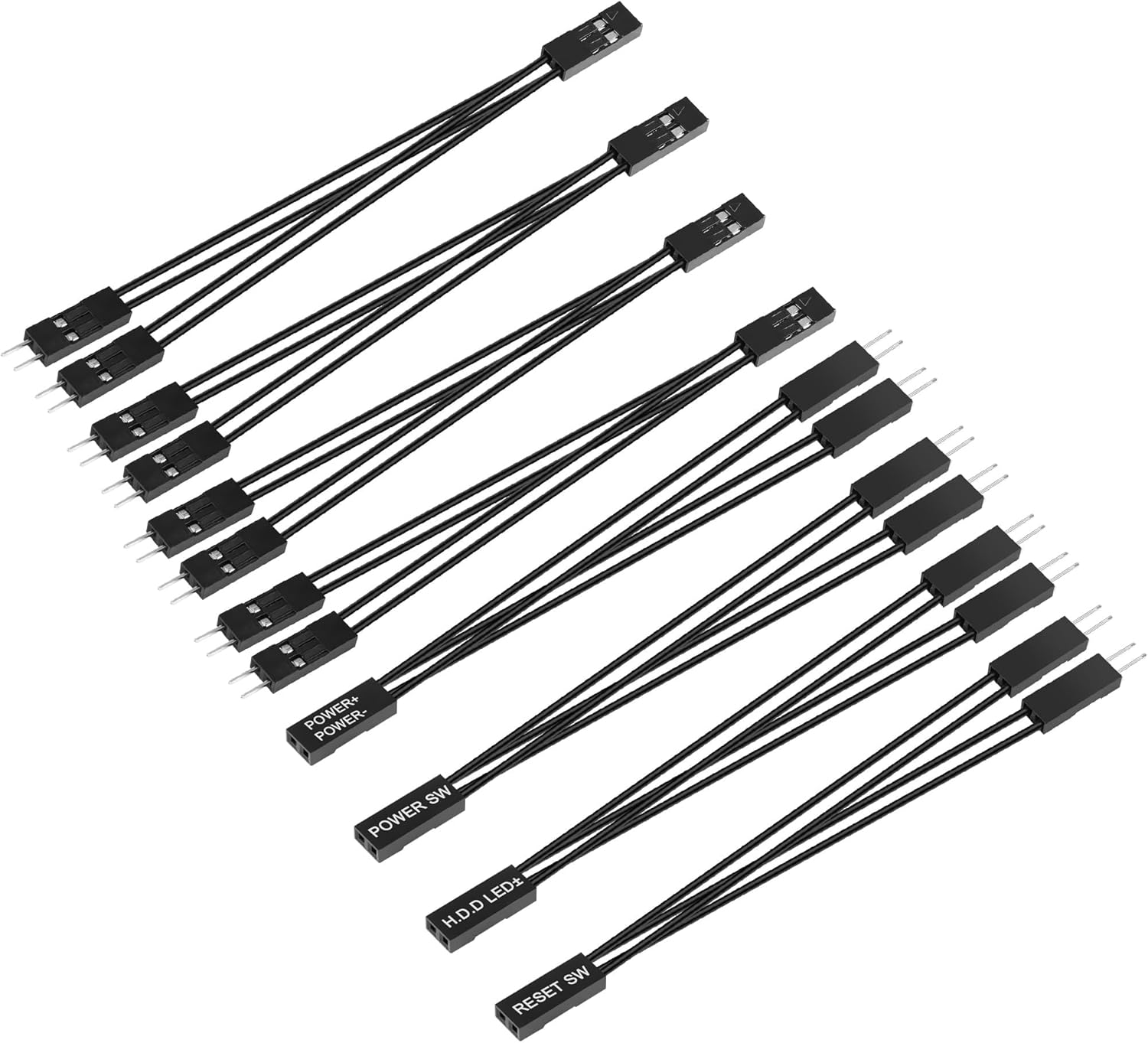 GELRHONR 8PCS 2 Pins Single Female to Dual Male Jumper Splitter for PC Motherboard Power Light-Emitting Diode Computer Switch Reset HDD Hard Drive GELRHONR 8PCS 2 Pins Single Female to Dual Male Jumper Splitter for PC Motherboard Power Light-Emitting Diode Computer Switch Reset HDD Hard Drive
