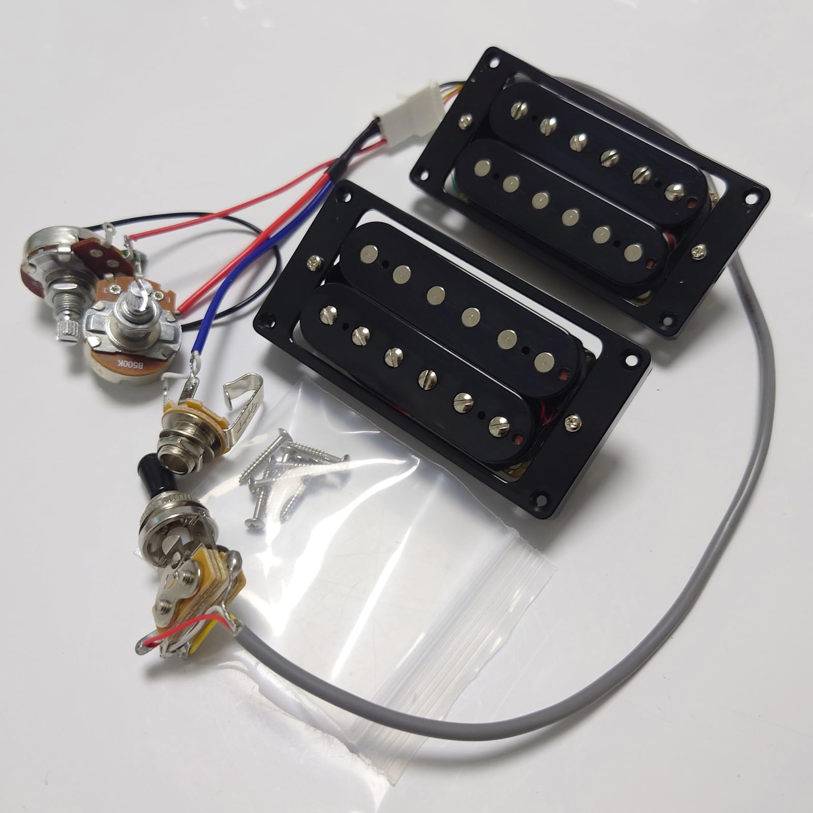 Humbucker Pickup LP Style Guitar Bridge Przetwornik Szyi Zestaw z Przełącznikiem 1V1T Wiązka przewodów 4C Czarny do LP SG Gitara Części Zamienne