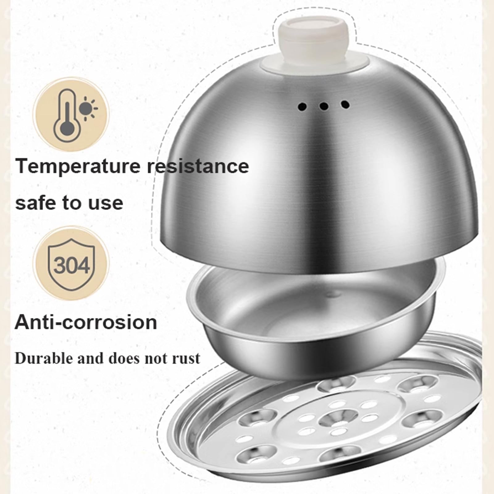 Bollitore elettrico per uova, macchina per la colazione, cottura a vapore automatica con timer, fornello a vapore per crema pasticcera per uova 220 V