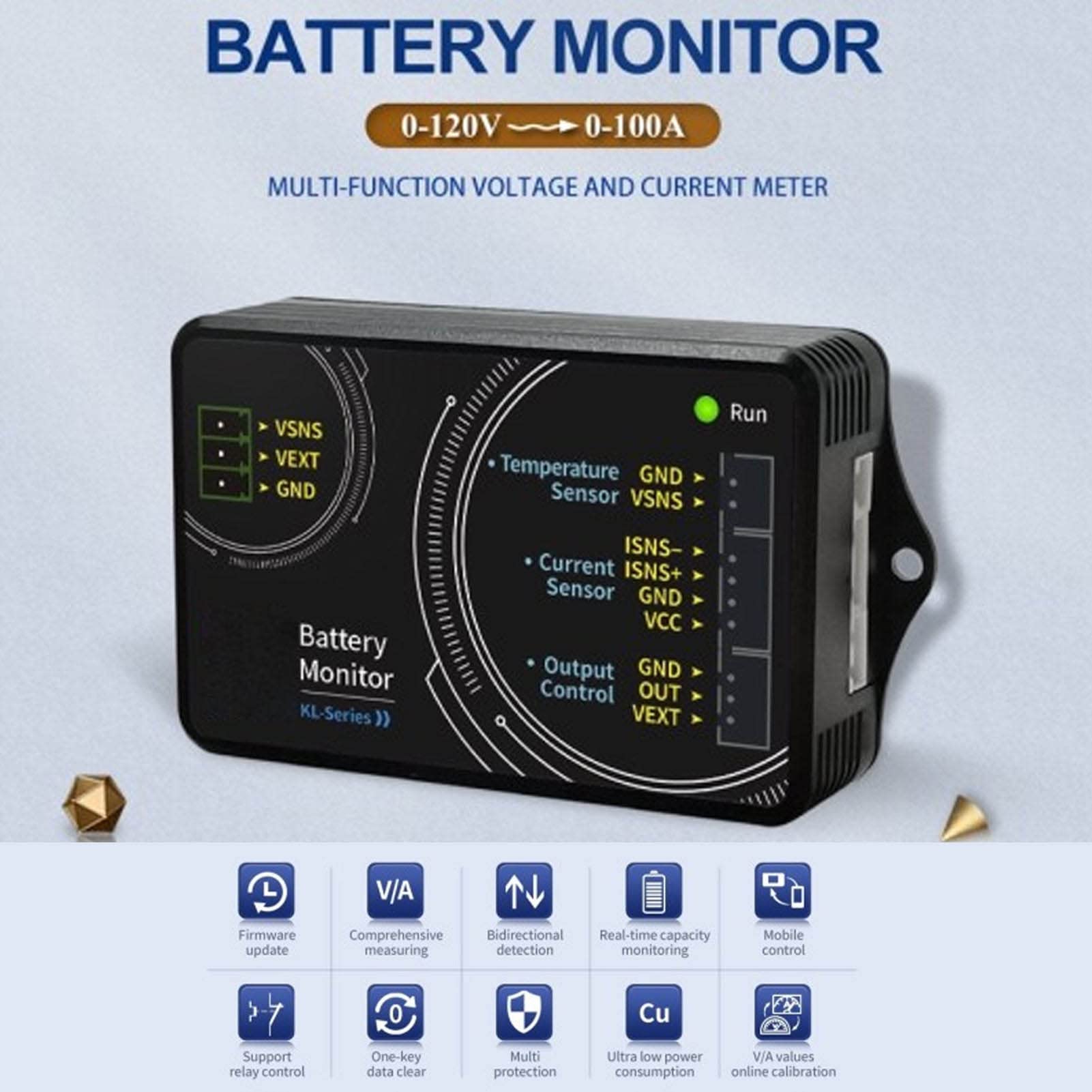 Monitor Baterii, Materiał Mosiądzu ABS KL110F Volt Amper Pojemność Tester Miernika Mocy Woltomierz Amperomierz Narzędzie Testowe