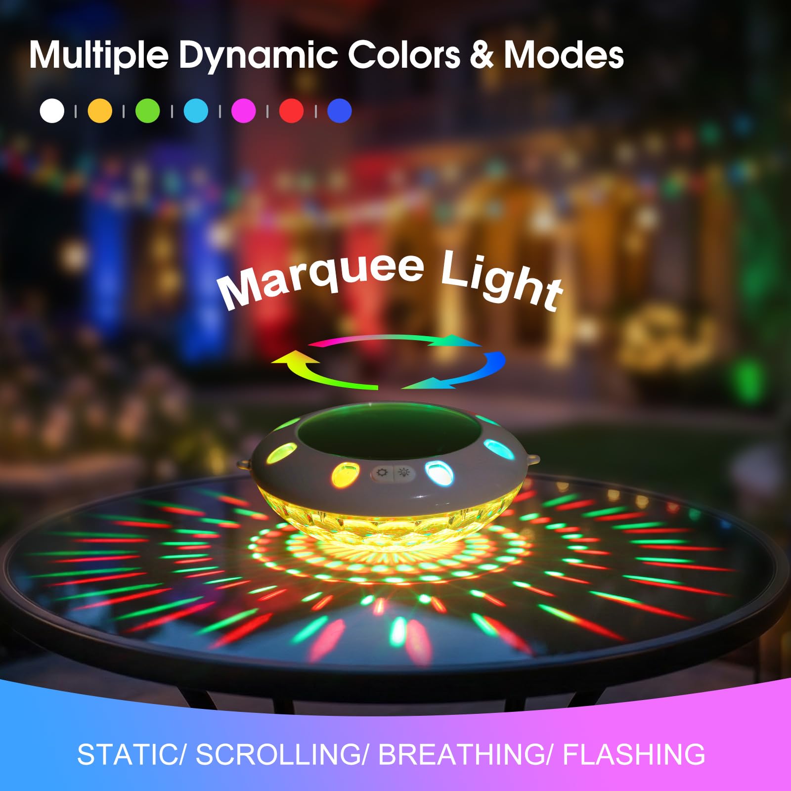 Schwimmende Poolleuchten mit Fernbedienung, RGB-Farbwechsel-Solar-Lichter, die mit dynamischer Beleuchtung schwimmen, IP68 wasserdichte LED-Solar-Lichter (4)