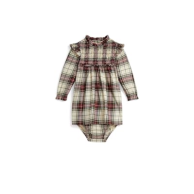 Polo Ralph Lauren Kids Plaid Cotton Jersey Dress Bloomer (Infant) Girl