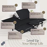 Vista 6 de Sven & Son Essential - Base de cama ajustable tamaño king dividido + colchón de espuma viscoelástica de gel frío de 12 pulgadas, inalámbrica, fácil