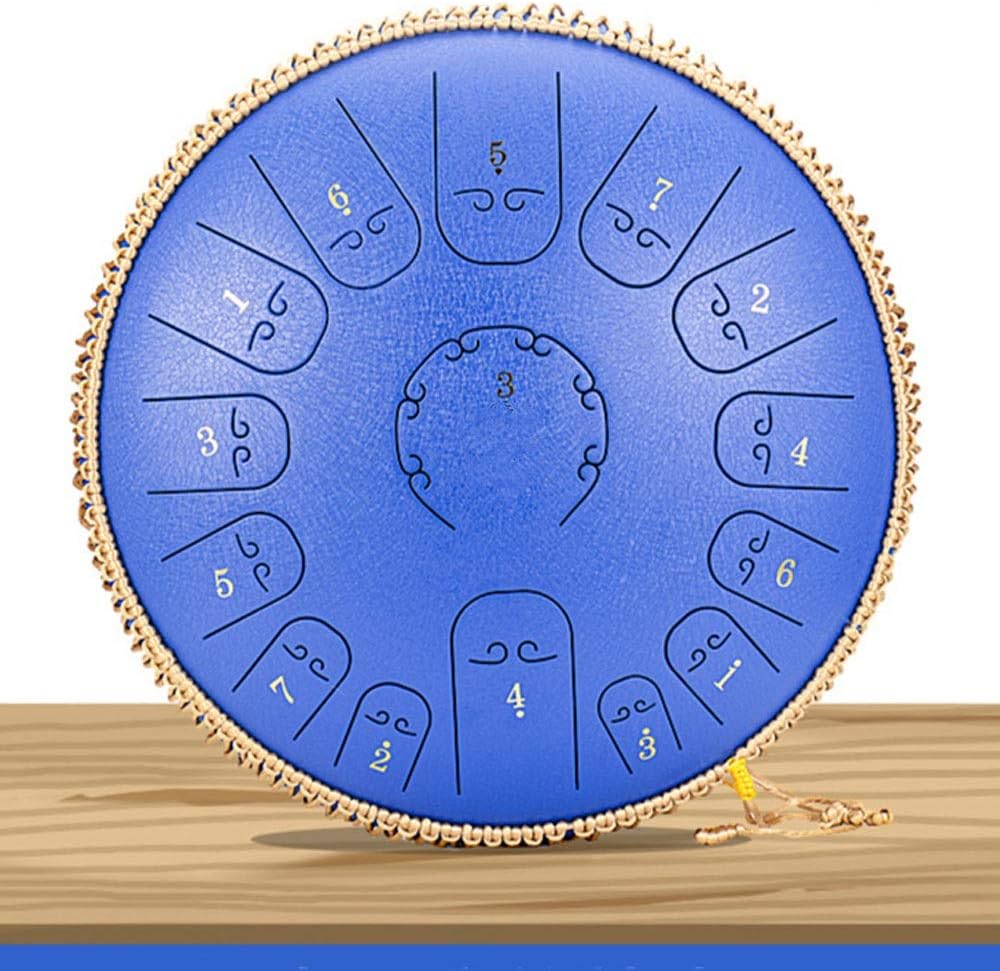 Steel Tongue Drum 14 Inch 15 Tone Handheld Percussion Instrument Yoga Beginner Music Lover Gift image 2