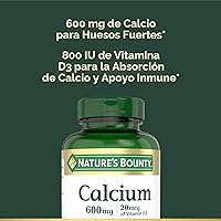 Vista 3 de Nature's Bounty Carbonato de calcio y vitamina D por Nature's Bounty, apoya la salud inmunológica y la salud ósea, 600 mg de calcio y 800 UI