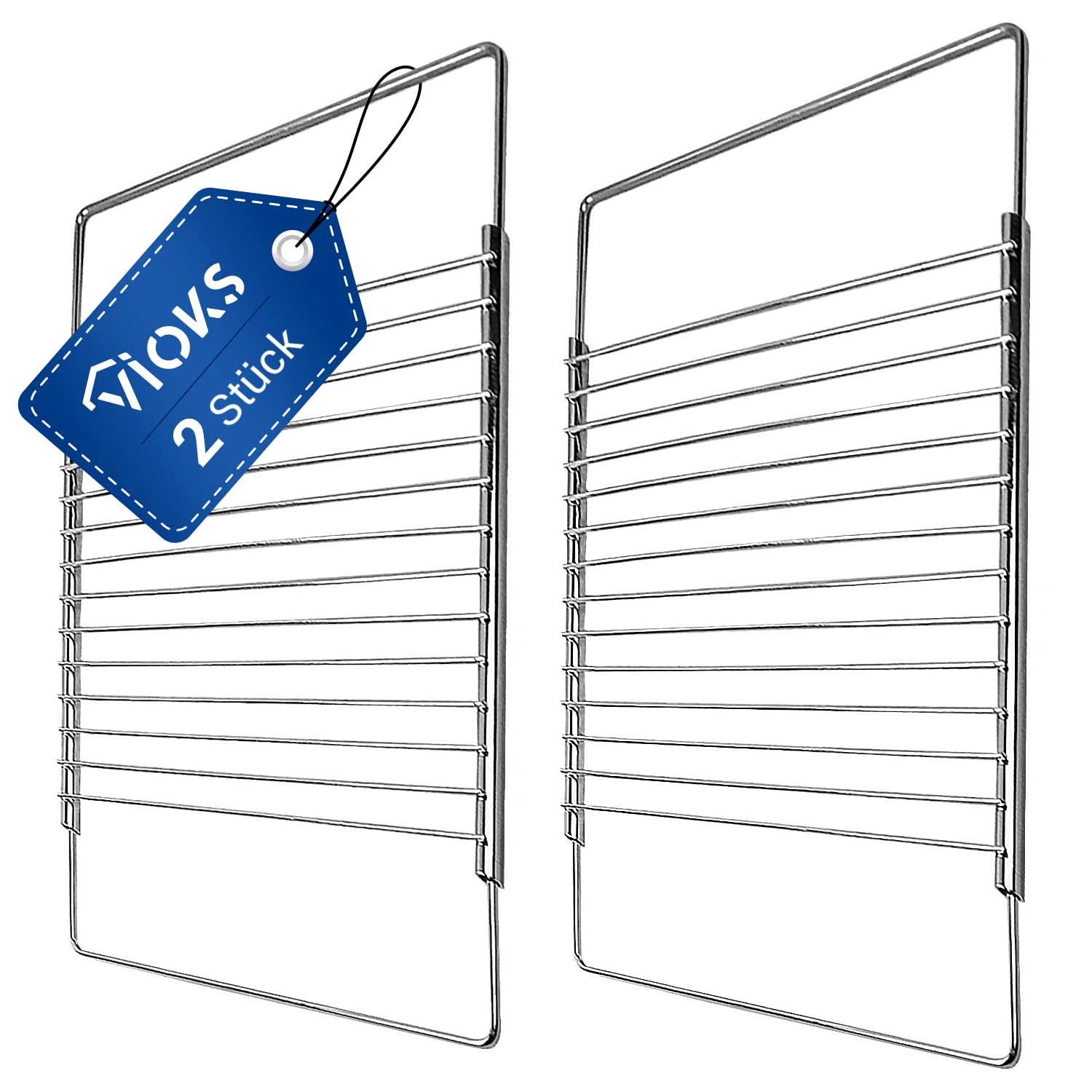 VIOKS 2 Stk Backofenrost Ausziehbar 370/650x310x15mm - Grillrost Edelstahl Backofen Gitterrost Ofengitter Backofen - Backofen Rost Gitter Gitterrost Backofen Oven Rack mit Schraubverschluss