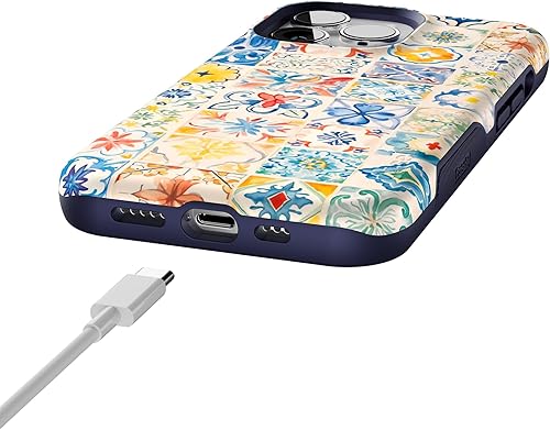 Vista 871 de Casely iPhone 13 Pro Case Compatible with MagSafe Blue Marble Case