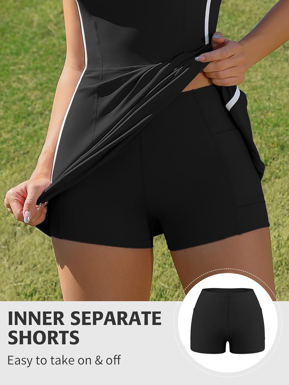 ATTRACO Women's Tennis Dress with Shorts Golf Dress Workout Adjustable Exercise Dress Activewear - Image 5