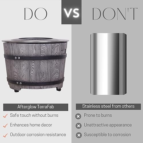 Miniatura 6 de Afterglow Fogata redonda sin humo de 20.5 pulgadas para acampar al aire libre  Parte superior de acero inoxidable y base TerraFab  Pelletramitaleña,