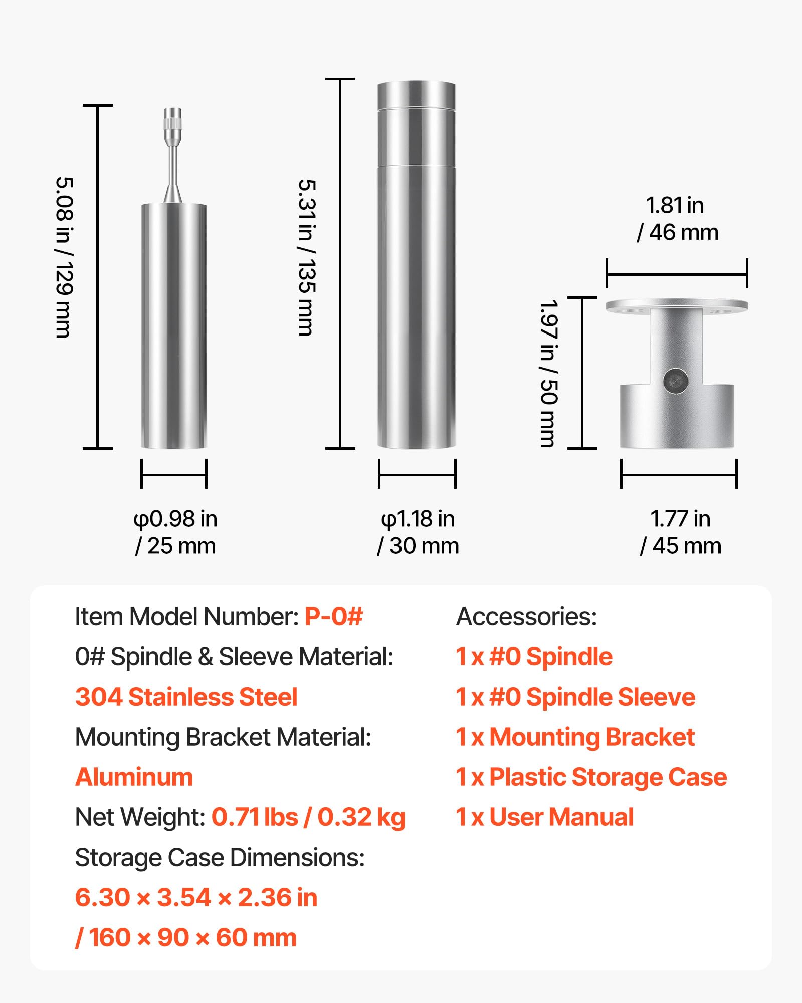 VEVOR Rotor 0# de Viscosímetro Rotatorio 1-80 cP, Husillo de Viscosímetro, con Estuche, para Medidores de Viscosidad Rotatorios Digitales NDJ-5S, NDJ-8S, SNB-2T, LVDV-2T, para Baja Viscosidad