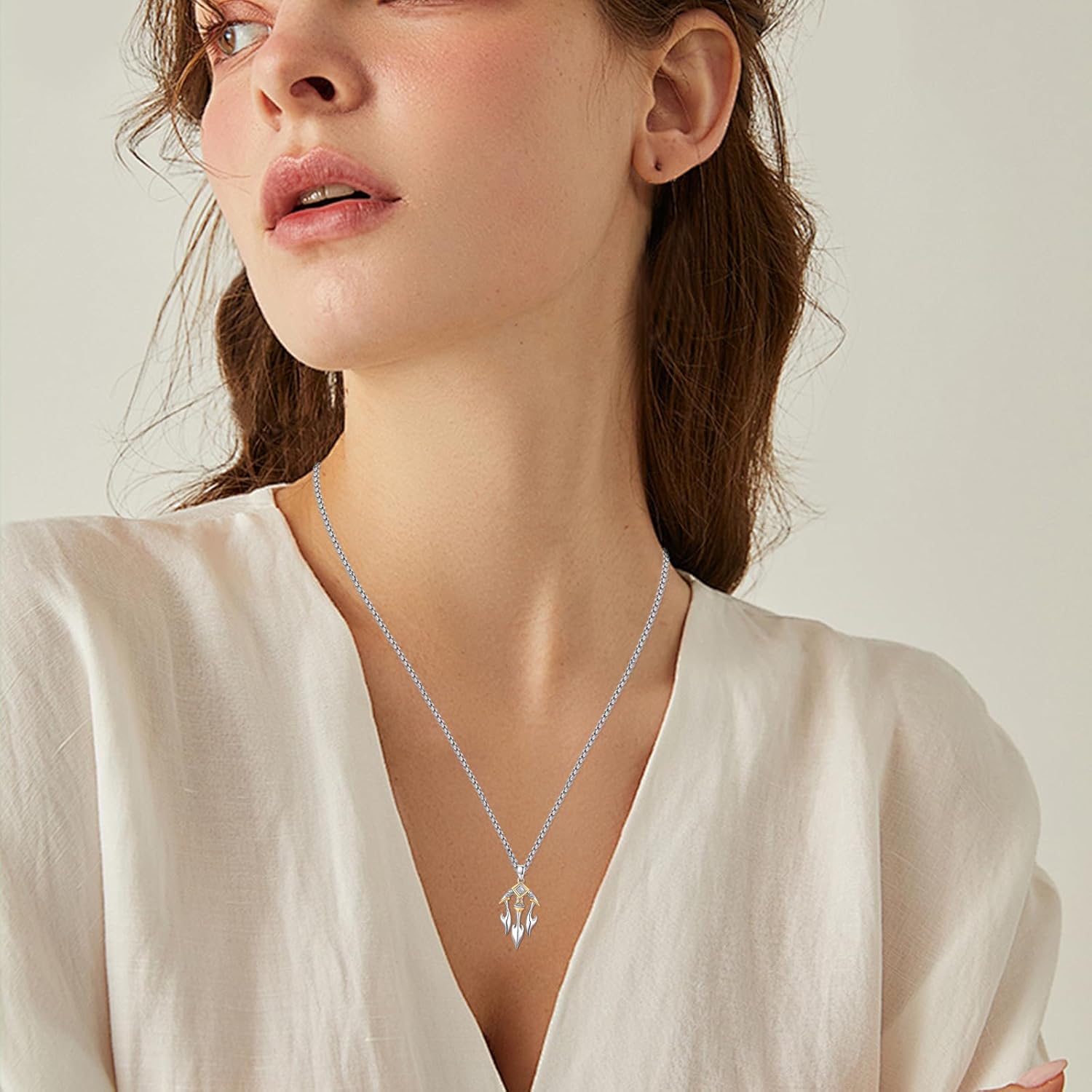 MEDWISE Poseidon Trident Necklace 925 Sterling Silver Trident Pendant Necklace Ancient Greece Amulet Jewelry Gift for Men Women Sailor - Image 6