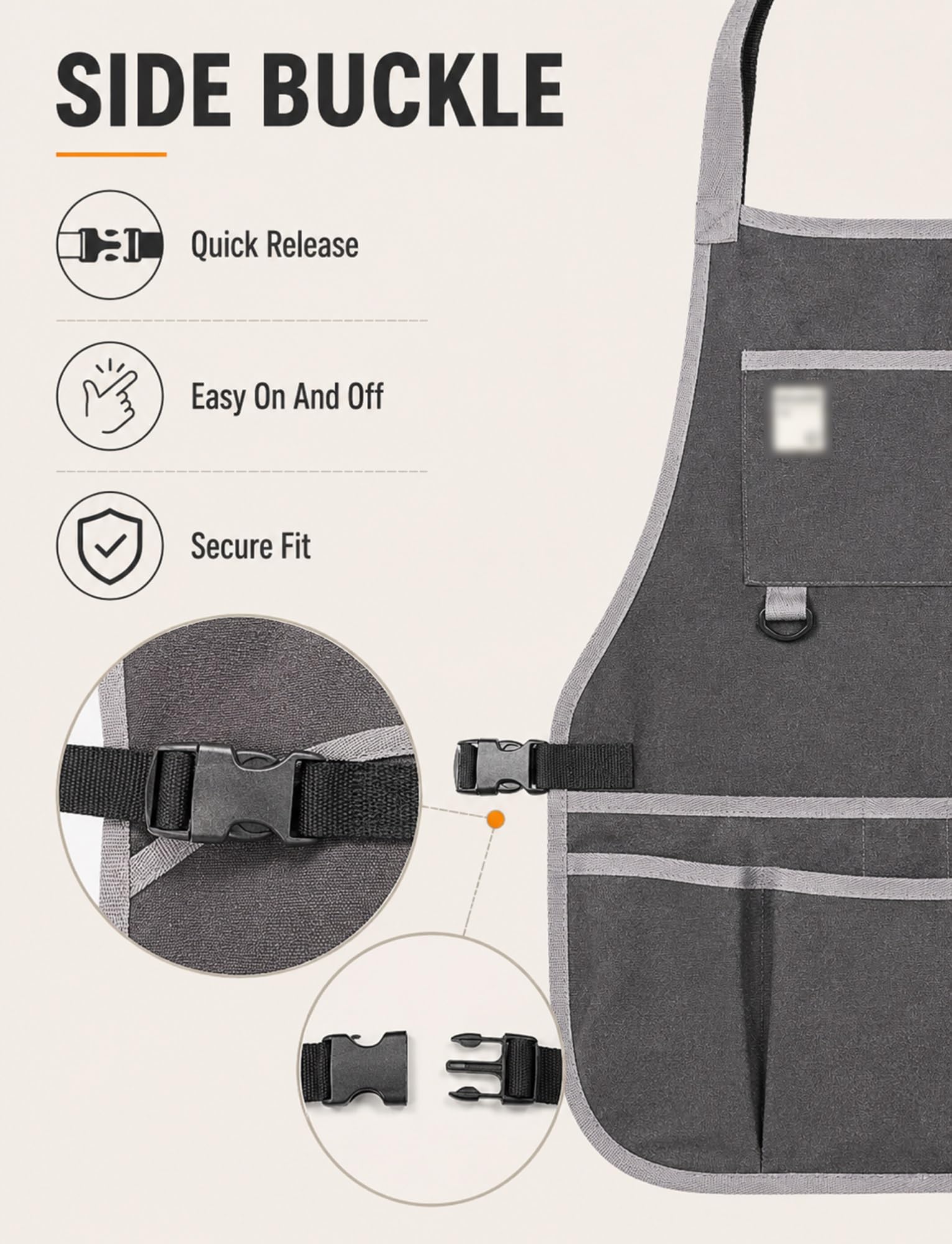 Générique Tablier de bricolage réglable avec doubles poches pour atelier