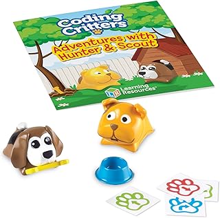 Learning Resources Coding Critters Pair-A-Pets Dogs Hunter & Scout,Screen-Free Early Coding Toy For Kids, Interactive STEM Coding Pet, 5 Pieces, Ages 4+