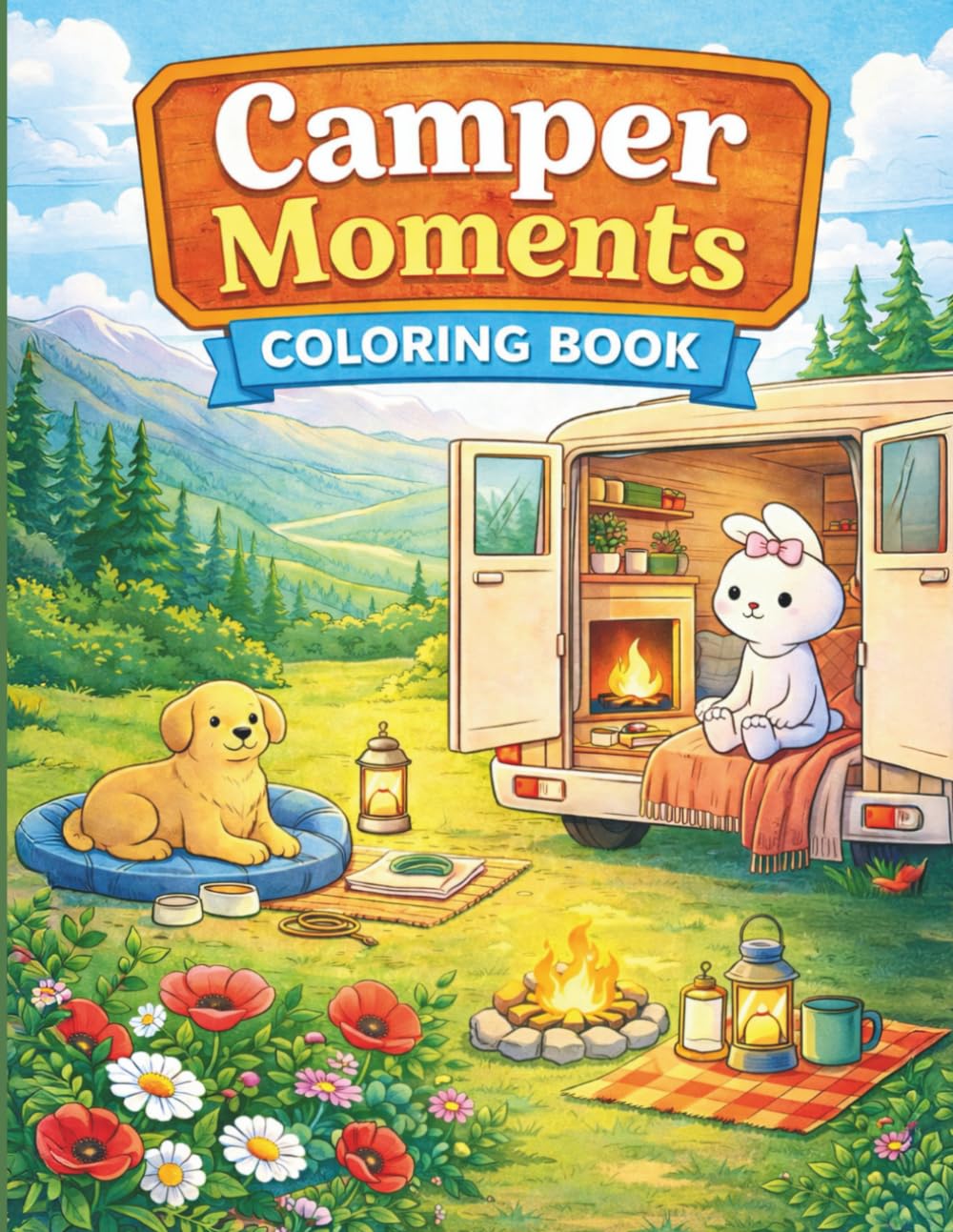 Camper Moments: Cozy Van Life and Camper Interiors: Peaceful Coloring Book for All Ages