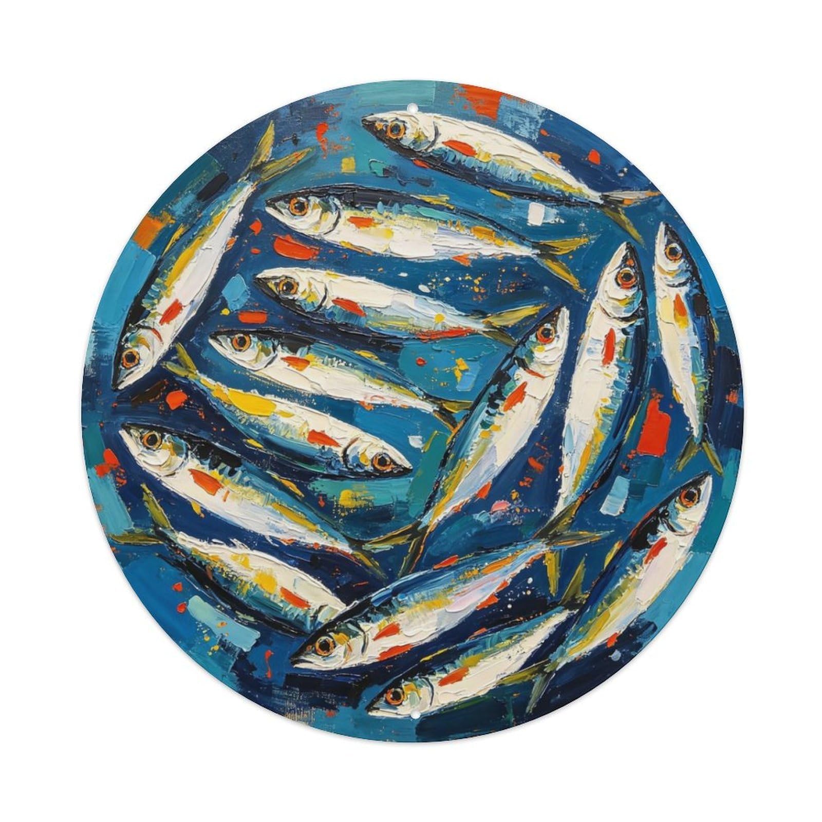 Abstract Expressionist Sardine - 副本 Metal Tin Sign Plaque