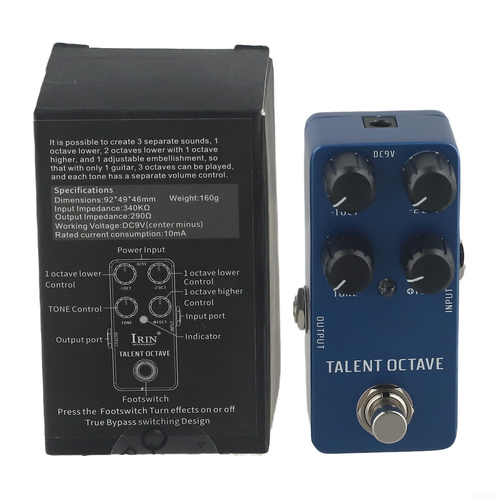 Pedale per effetti per chitarra, con guscio in metallo, ampia gamma di effetti sonori, facile da collegare e utilizzare (Drak Blue)