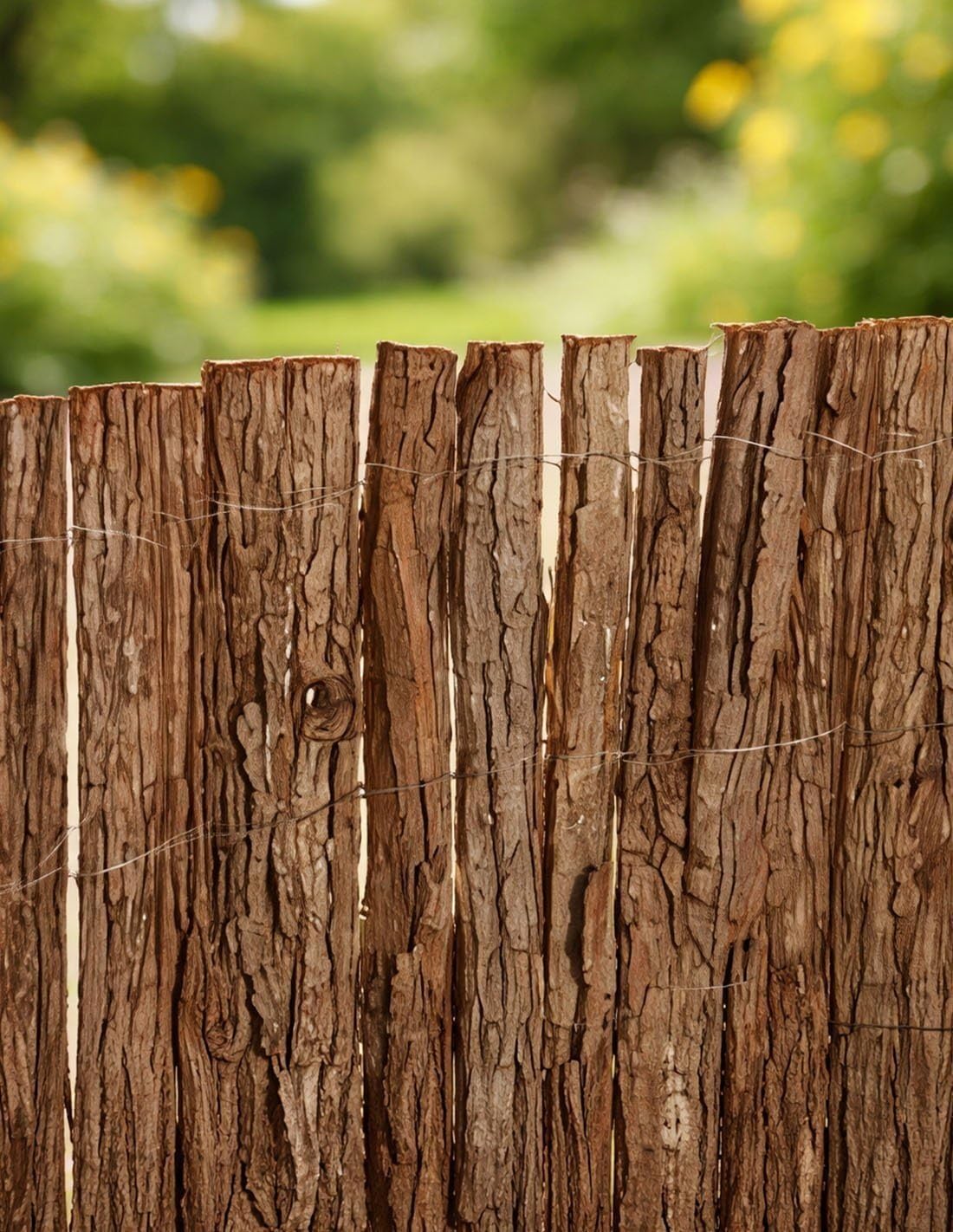 JARDIN202 – Cerramiento Corteza de Pino Natural | Cerramiento Rústico de Pino Alta Resistencia, Ocultacion y Privacidad para Jardin, Vallas, Terrazas y Balcones | Rollo: 1'50 x 5 metros