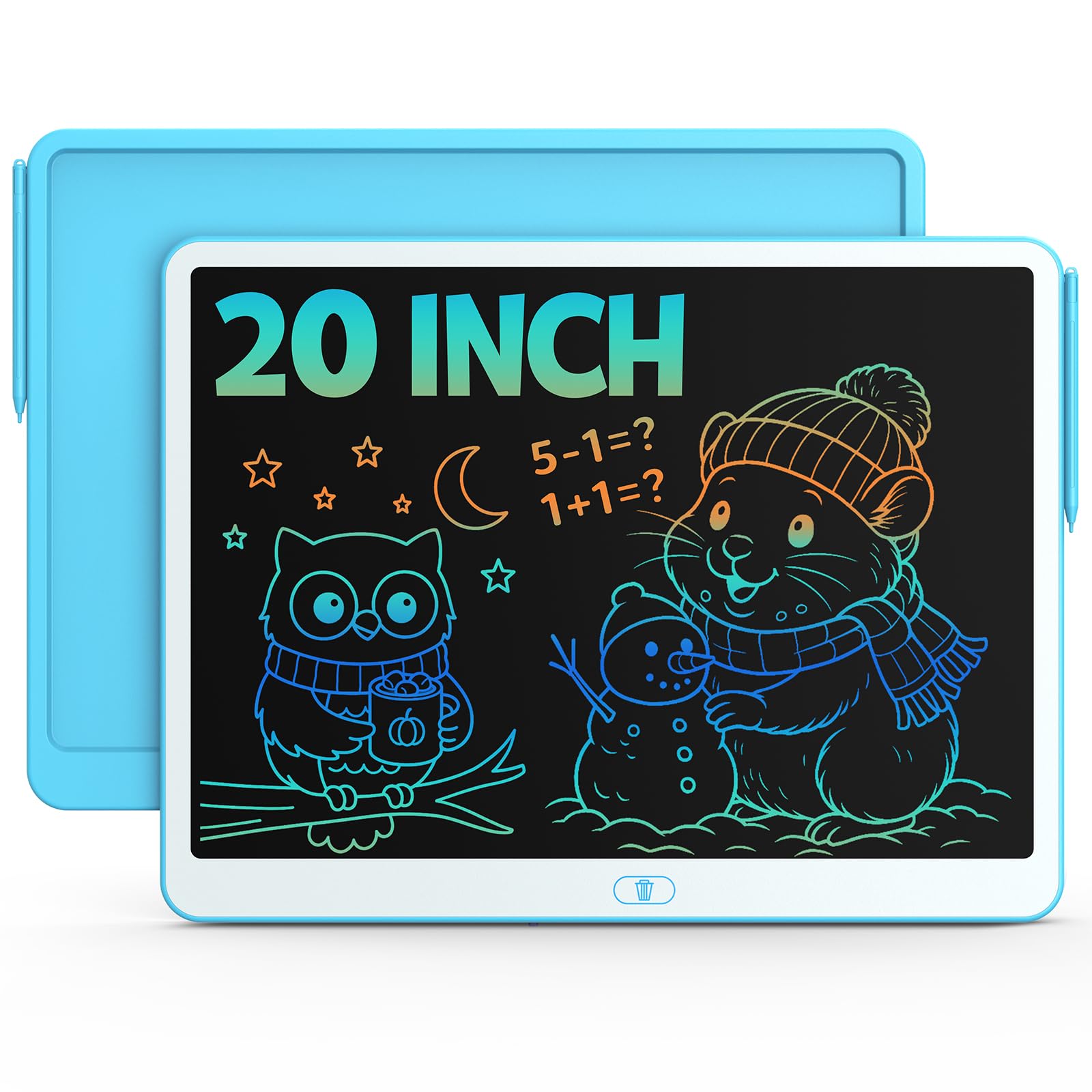 Bravokids 20 Inch LCD Writing Tablet for 3-8 Year Olds - Electronic Drawing Pad and Doodle Board as Educational Birthday Gifts for Girls and Boys (Blue)