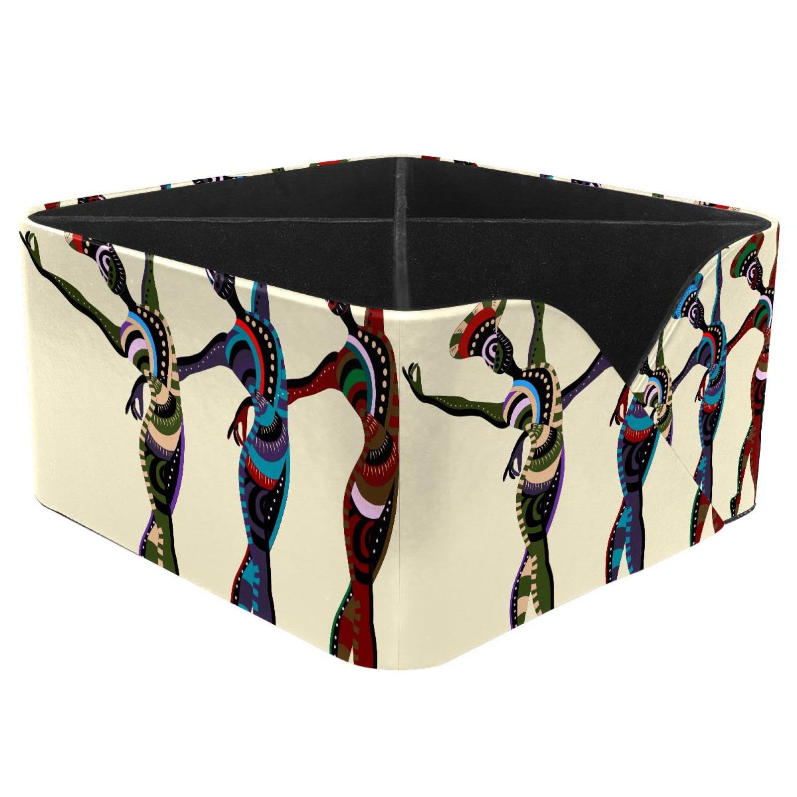 KengjuTesu African Woman Silhouette Desktop Organizer Pen Holder, Rectangular Pencil Cup for Office, Study and Makeup Stations