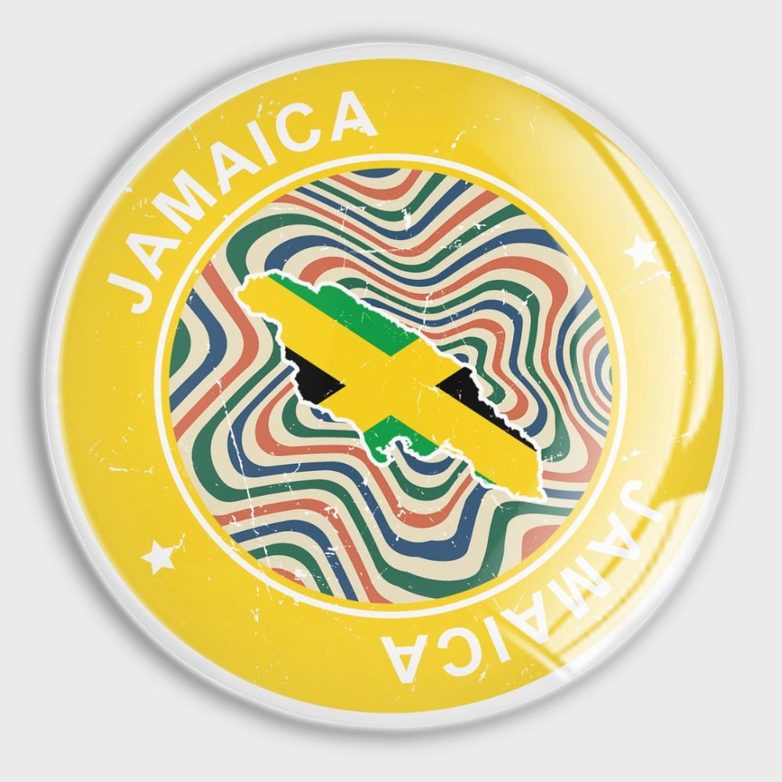 Aimant en verre drapeau Jamaïque de haute qualité pour intérieur moderne
