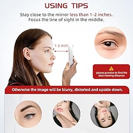 40X Magnifying Mirror with 3 Suction Cups, Magnified Makeup Mirror and Tweezers Set, Portable 6inch Travel Makeup Mirror with 40X Powerful+ Magnification for Makeup, Shaving, Blackhead Blemish Removal