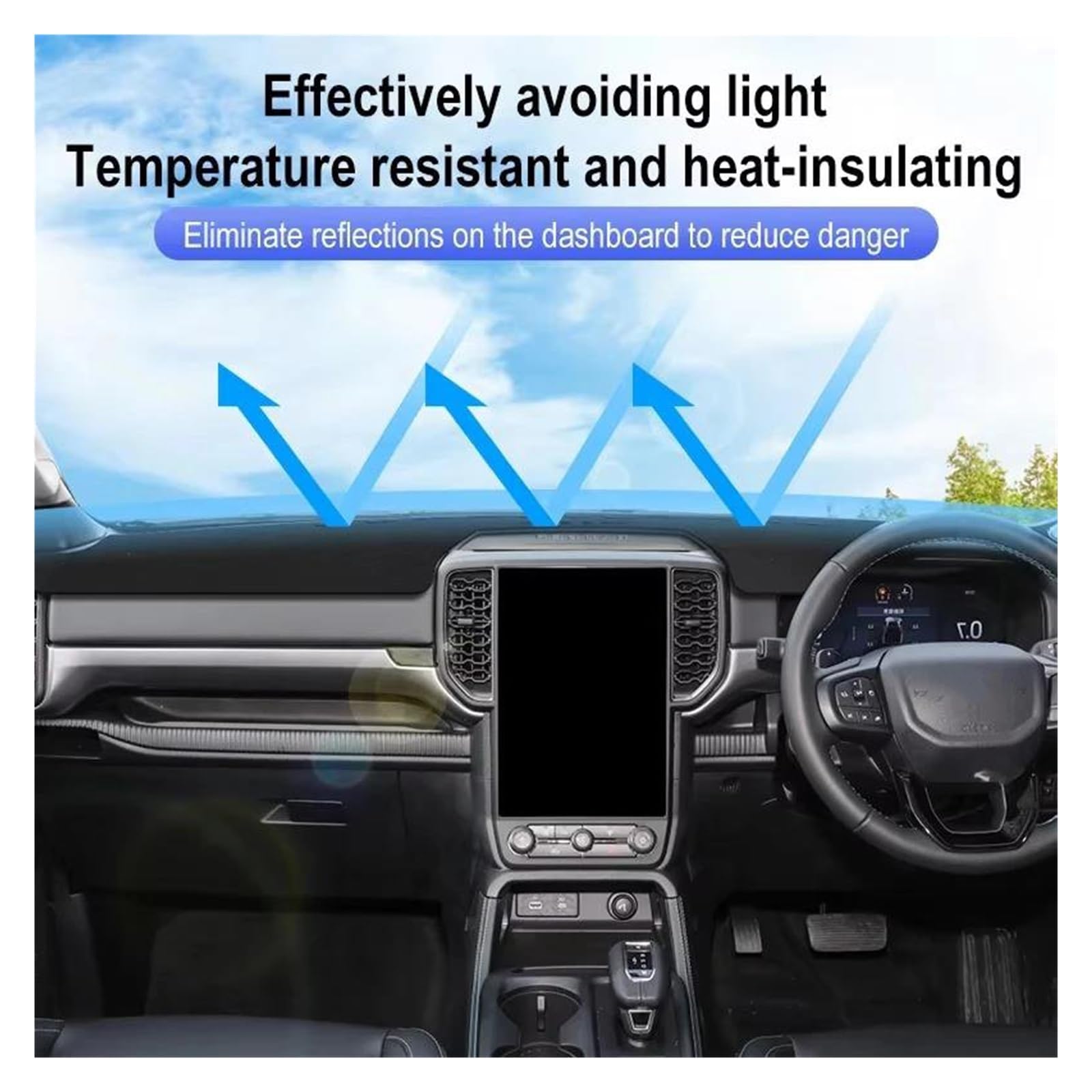 Dashboard Matte Für Cadillac CT5 2020-2023 Sonnenschutz Vermeiden Licht Pads Instrument Panel Teppiche Zubehör Auto Dashboard Abdeckung Matten Center Konsole Armaturenbrett Matte(PolyesterBlack,LHD)
