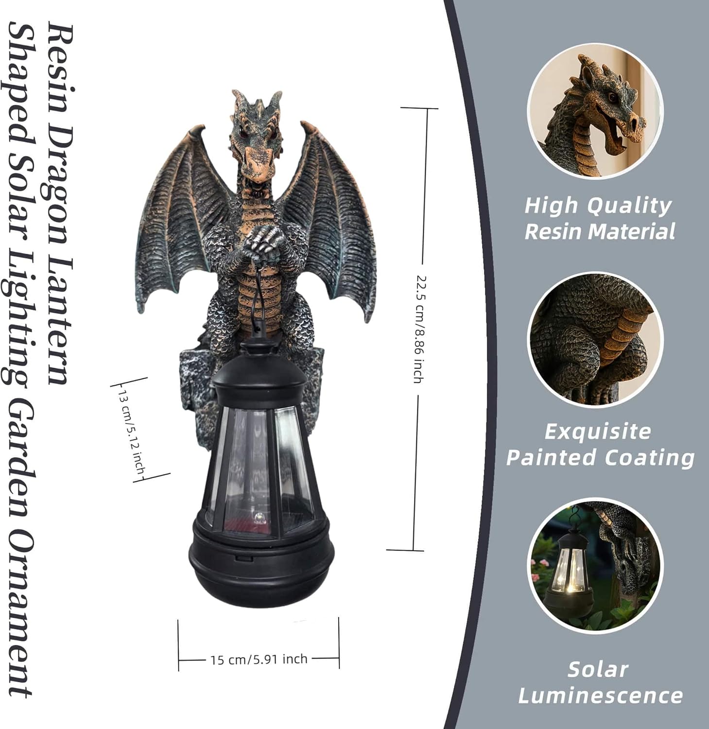 Dragon Tree Hugger with Solar Lantern Dragon Lamp Decor Garden Statue Outside Outdoor Yard Unique Gifts for Mom Women Grandma - Image 7