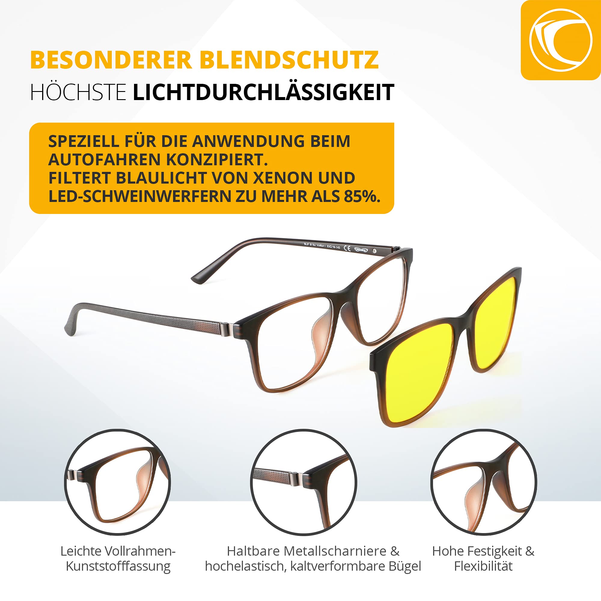 PRiSMA VARiA 1 - okulary z filtrem przednim DRiVE85 z niebieskim światłem - kierowcy - bluelightprotect - VA1923D