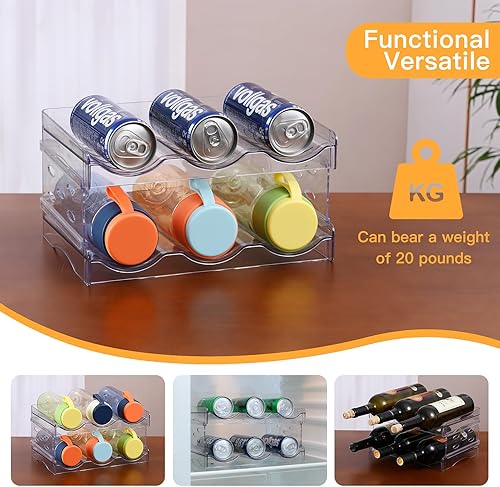 Miniatura 5 de Keerte Organizador de botellas de agua, 2 paquetes apilables de plástico para botellas de agua, soporte de almacenamiento para botellas de agua,