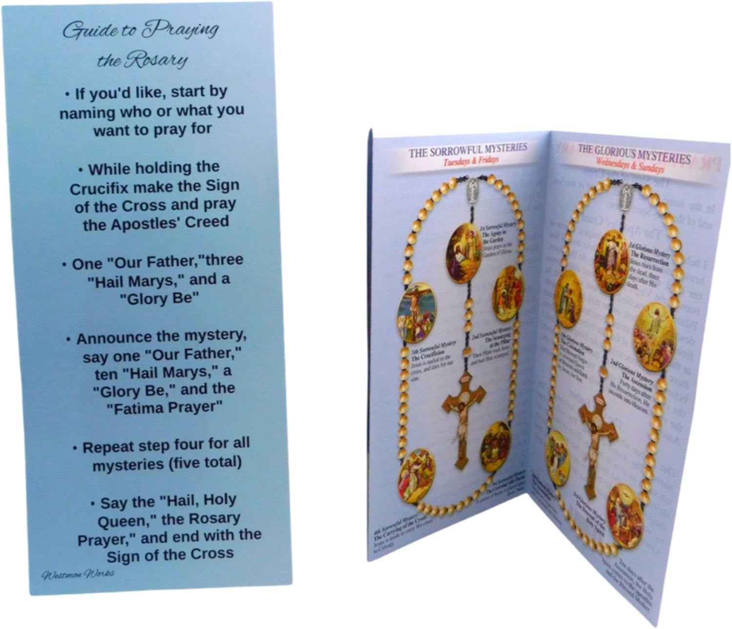 Westmon Works How to Pray the Rosary Pamphlet Pack Beginners Learning Complete Prayer Pack for Students with Holy Cards - Image 4