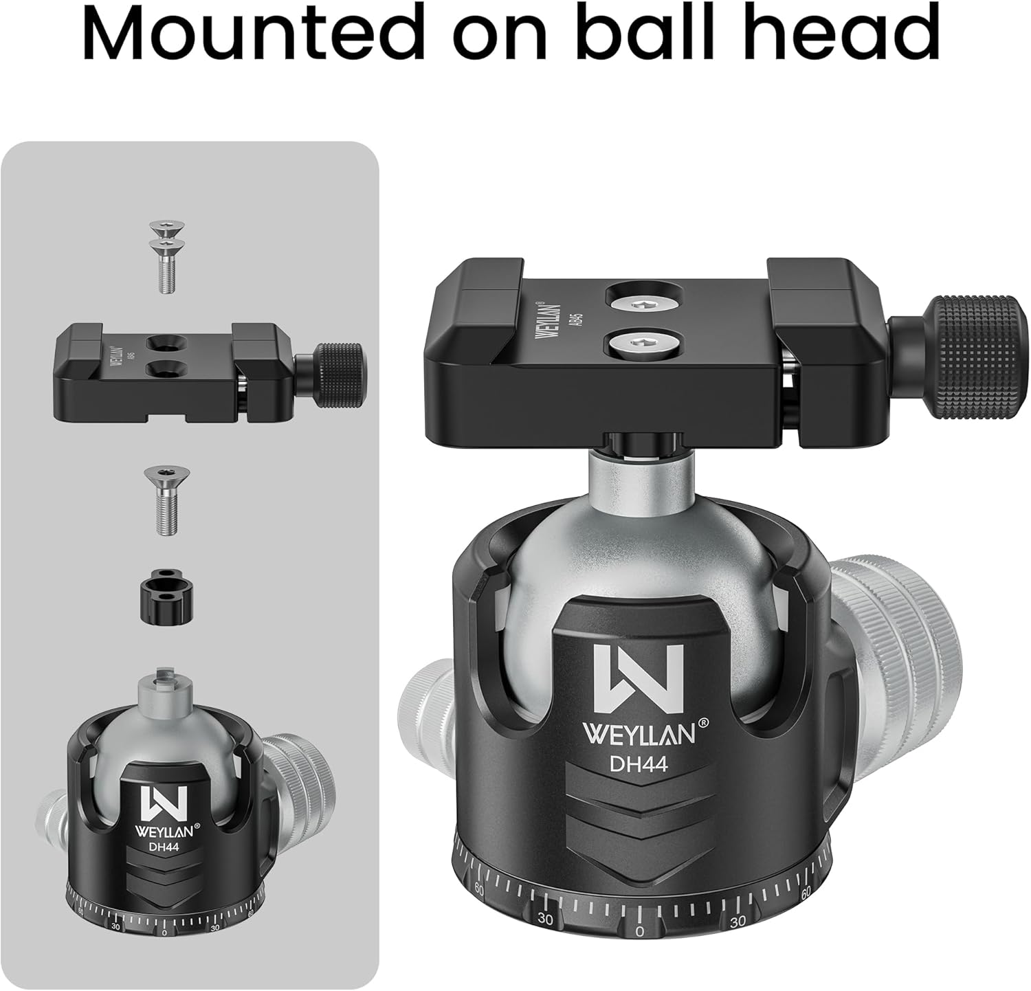 Arca Swiss Bipod Adapter for Harris/Atlas Bipod WEYLLAN AB45_MK80, Compatible Arca-Swiss Rails and Q.R Plates, Lightweight Clamp with Mlok Rail Stable Connection Bipod, Mount on Tripod Ball Head