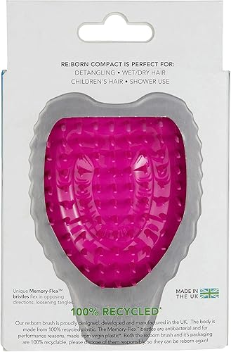 Miniatura 3 de Tangle Angel Essential ReBorn - Cepillo para el cabello blanco y fucsia