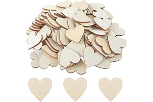 Set of 100 Wooden Hearts for Crafts Measuring 1 Inch, Heart-Shaped, Blank...