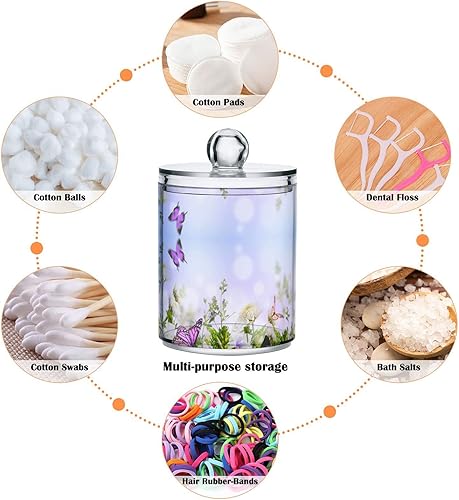 Miniatura 4 de Zhirexin Butterfly Wildflower - 4 tarros herméticos de vidrio transparente para almacenamiento de alimentos, puede almacenar alimentos, hierbas, té,