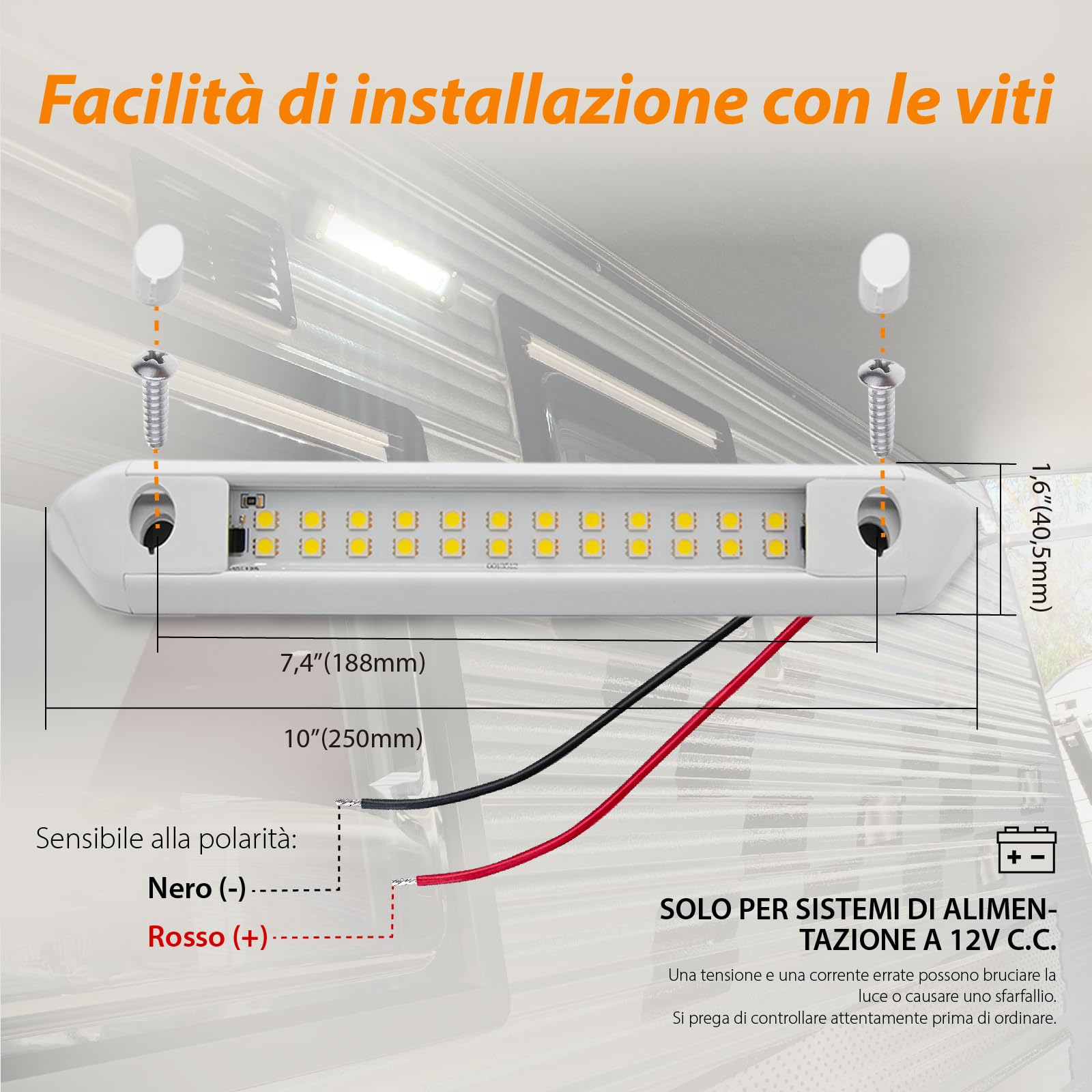 Dream Lighting Lampada da Parete LED Esterno 12V IP66 Alluminio Bianco