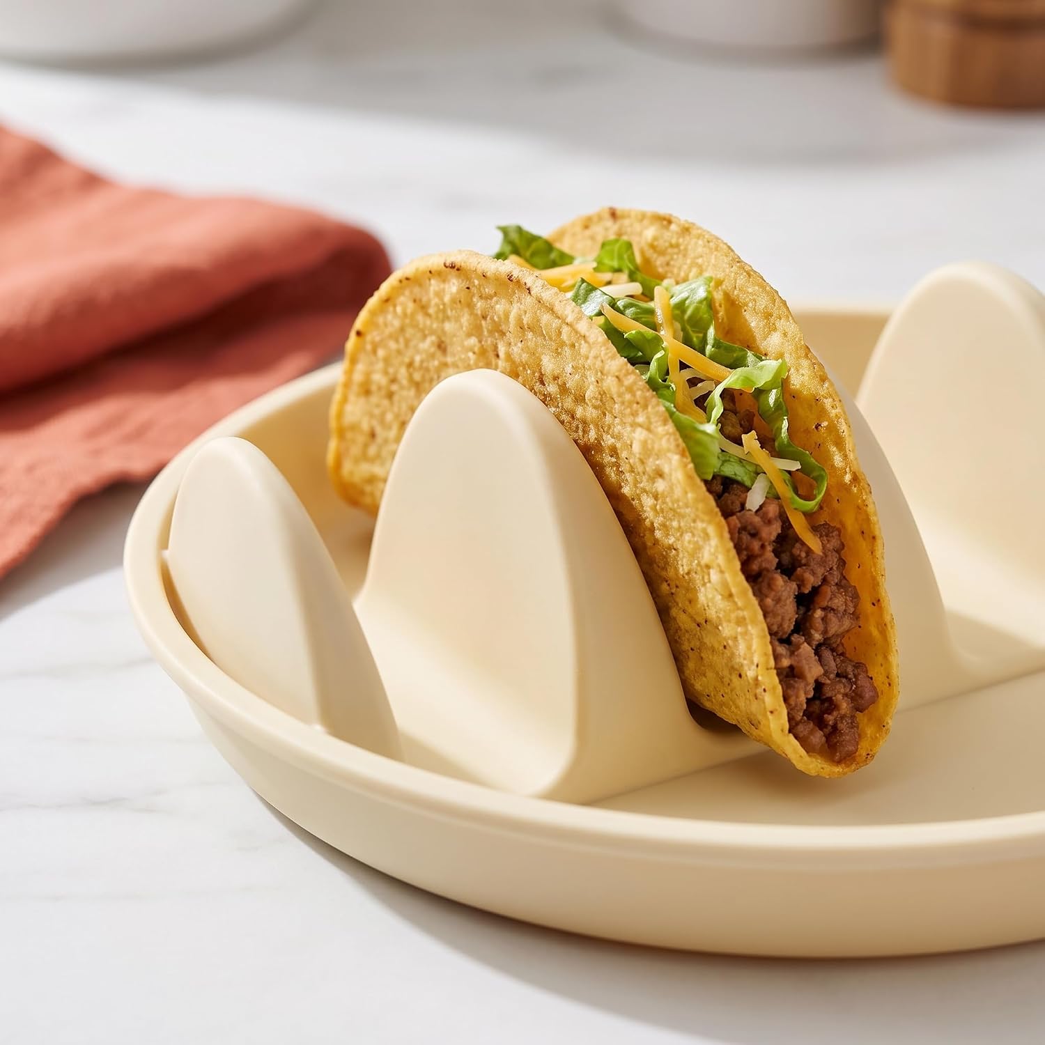 2 Pack Silicone Taco Holder Plates for Soft and Hard Shell Tacos