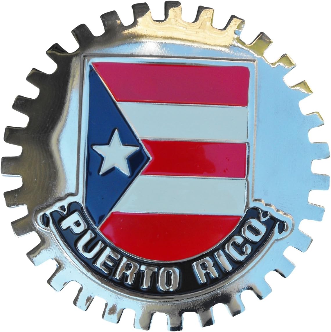 Grille Badge Puerto Rico Flag