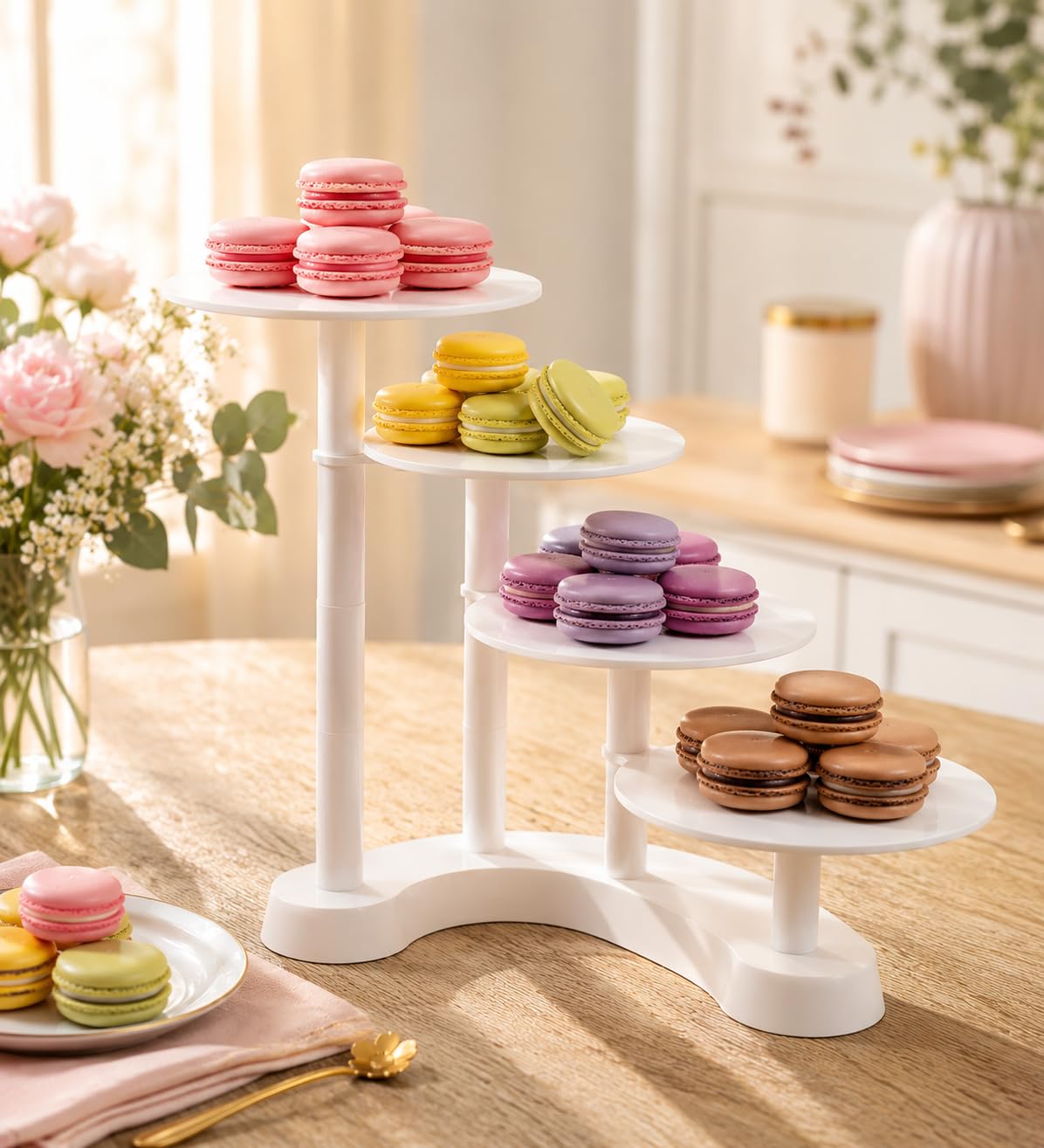 Soporte para tartas de plástico, 4 niveles, soporte modular