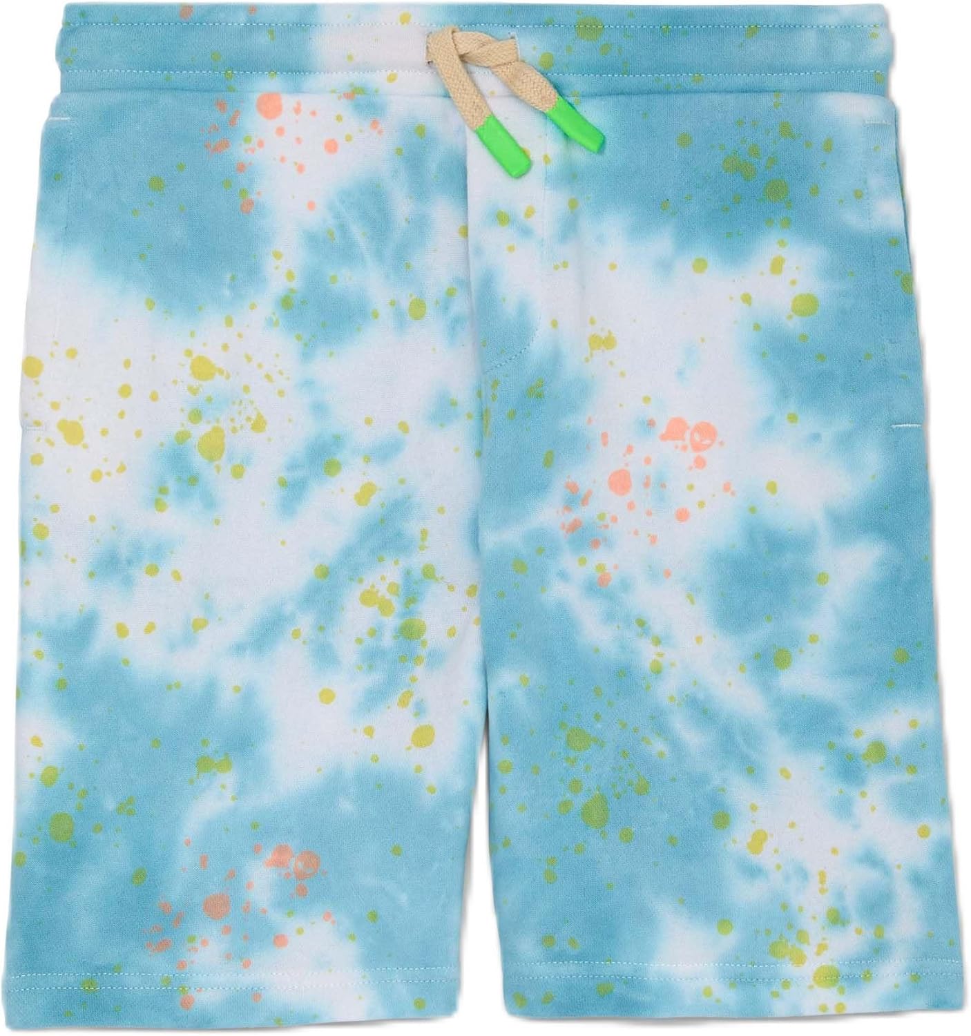 Modern Loose Fit Light Blue Tie Dye Shorts by Cloudy - XXL(14)