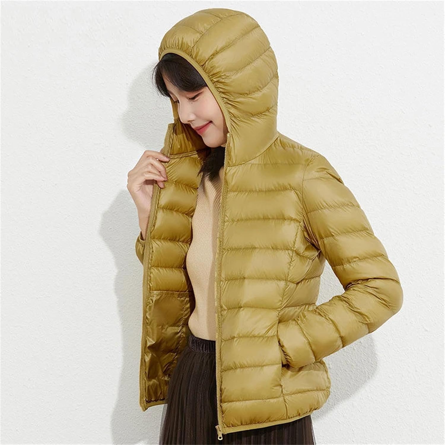 Womens All Season Ultra Lightweight Packable Down Jacket Water Wind Resistant Breathable